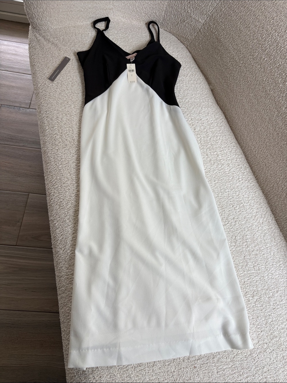 Hutch Black and White Midi Slip Dress